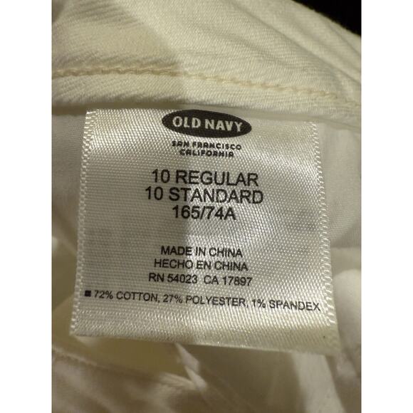 Old Navy Womens Size 10 White Back Slit Denim Jean Skirt Double Button, Pockets - Picture 6 of 7